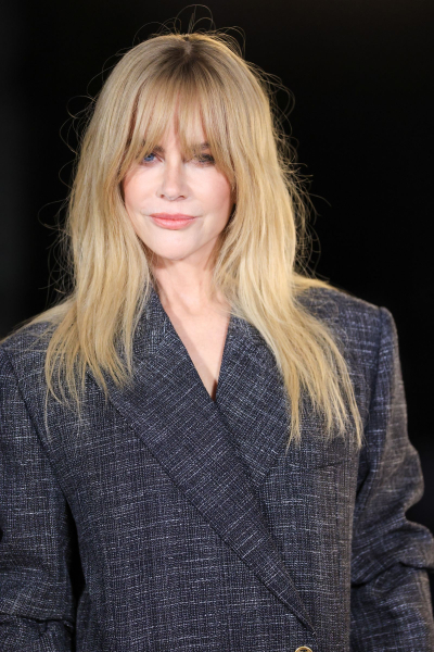 Nicole Kidman wearing a gray tweed blazer