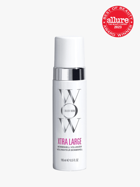 Color Wow Xtra Large Bombshell Voluminizer in branded component on a light gray background with best of beauty 2023 seal in the top right corner