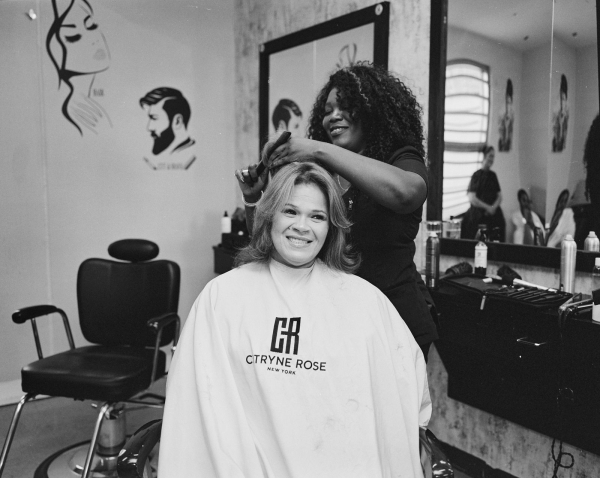 Image may contain Jocelyne Broard Hairdresser Person Adult Indoors Face Head Smoke Pipe and Haircut